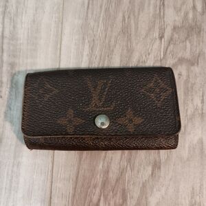 LOUIS VUITTON Key Case Monogram Beige Monogram Canvas Authentic